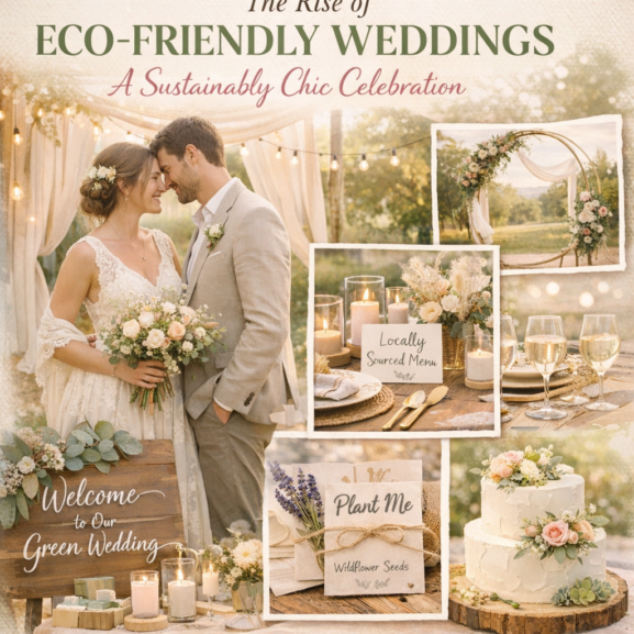 A lush, green vineyard venue set for an outdoor wedding, featuring a rustic wooden arch adorned with seasonal flowers and surrounded by nature.